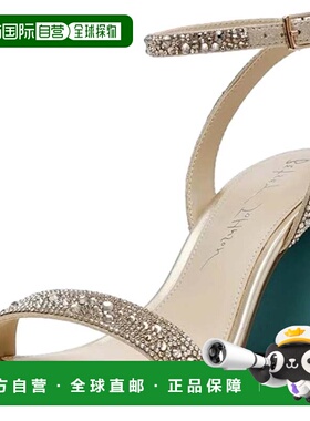 自营Women's Betsey Johnson Shaye Sandals Light Gold Rhinesto