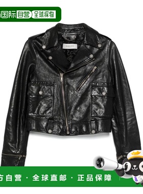 自营Golden Goose Women's Leather Jacket With Shiny Effect -