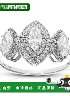自营 vir jewels1 克拉马眼形切割实验室培育钻石订婚戒指 77 颗