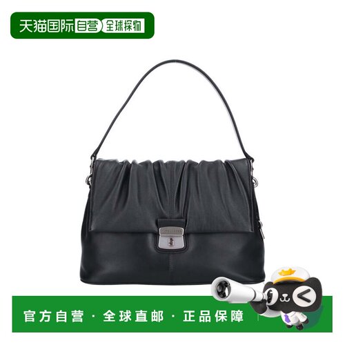 自营marc jacobs黑色Messenger聚拢皮包-黑色 美国奥莱直发斜挎包