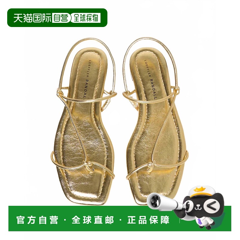 自营loeffler randall金黄色女式Eleanor Strappy平底凉鞋 美国奥