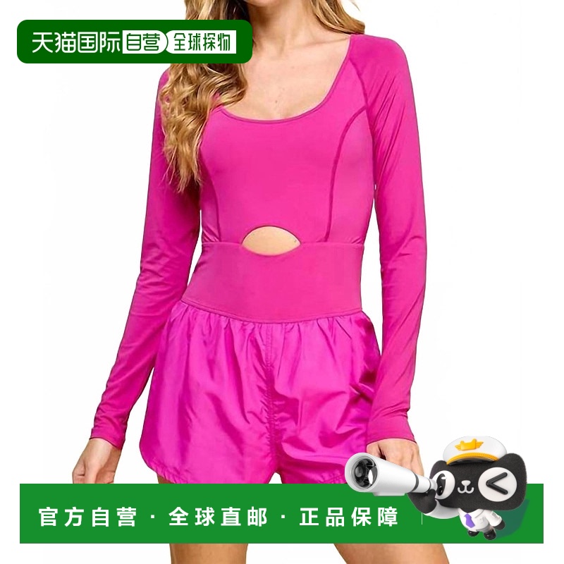自营 tcecRace You To It Fuchsia紫红色长袖活动连身裤 美国奥莱