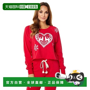 自营Wildfox Comet Loves Cupid女式红色弹性圆领运动衫JDM1081-