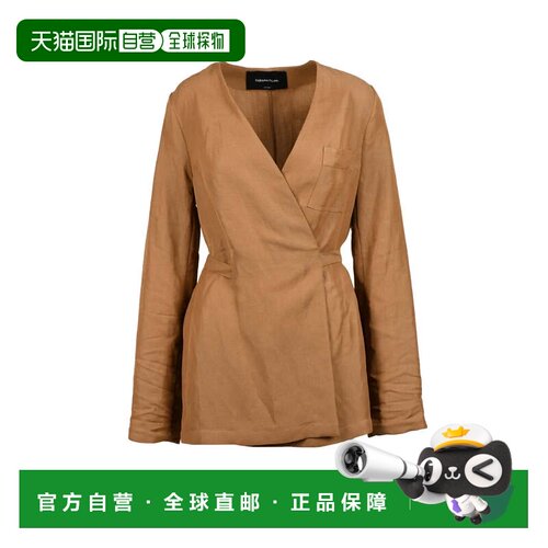 自营fabiana filippiWrap Jacket Linen Viscose - Brown - brown