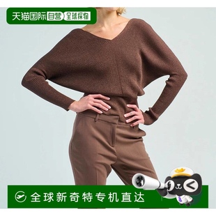 美国奥莱直 自营 lafayette 148金属木纹罗纹宽松毛衣 金属木纹