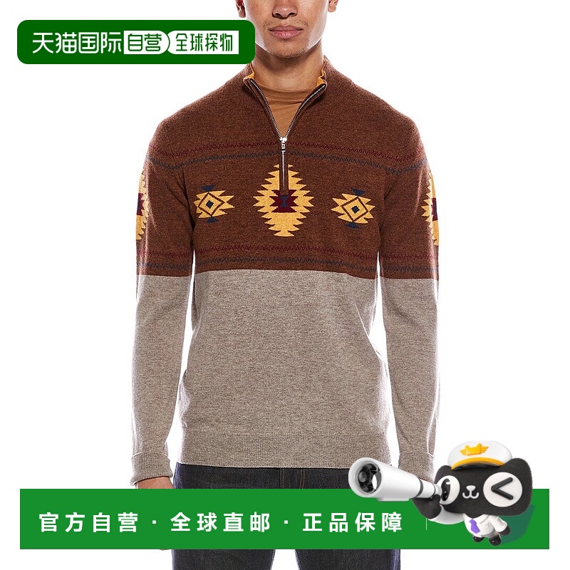 自营Brodie Cashmere Navajo Wool & Cashmere-Blend 1/4-Zip Moc