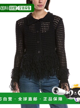 自营Avantlook Open Knit Fringe Cardigan - blue 美国奥莱直发