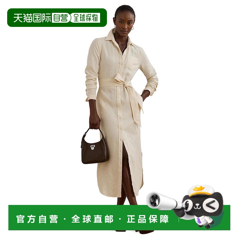 1h可退 【美国直邮】ralph lauren 女士 连衣裙新款亚麻衬衫裙