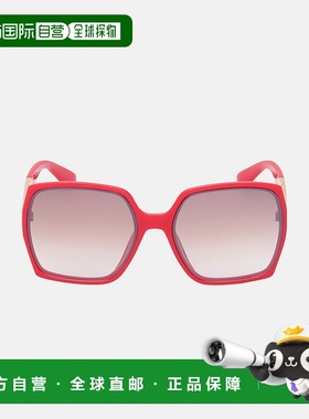 自营 guess方形标志塑料太阳镜-红色 美国奥莱直发