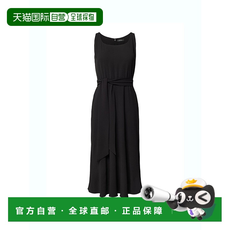自营lauren ralph laurenSleeveless A-Line Midi Dress - black