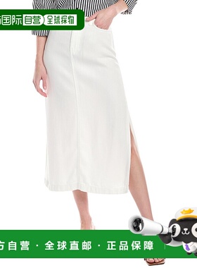 自营 7 for all mankind7全人类Midi牛仔裙-白色 美国奥莱直发