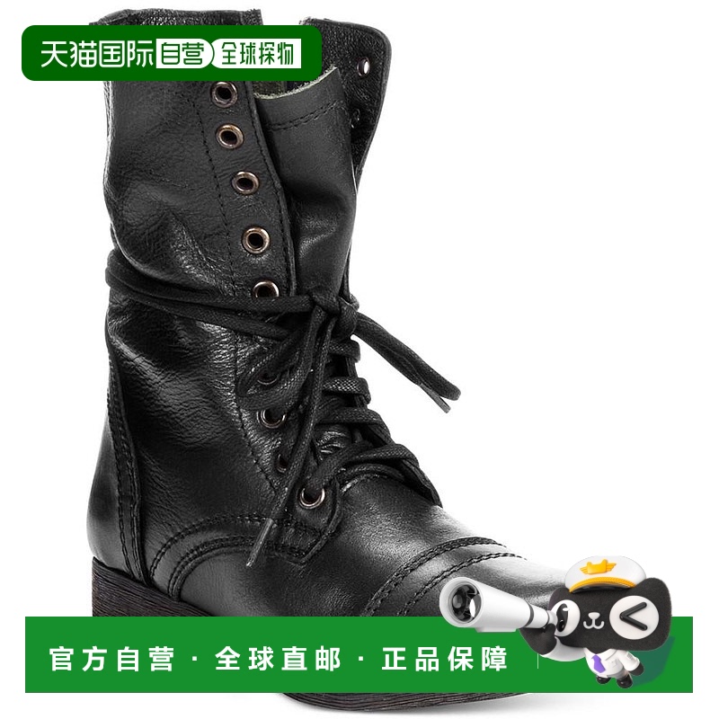 美国直邮Steve Madden 女士 复古短靴思美登靴子系带真皮舒适拉链