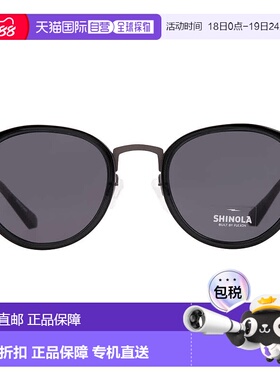 自营Shinola Dark Grey Oval Unisex Sunglasses SH3700S 012 50
