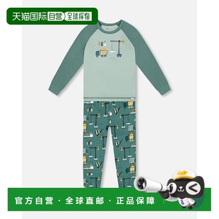 自营deux par deuxTwo-Piece Organic Cotton Pajama Set Teal Co