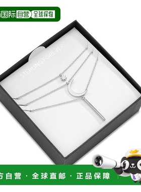 自营 sterling foreverCrescent & Bar 多层项链 - 银白色 美国奥