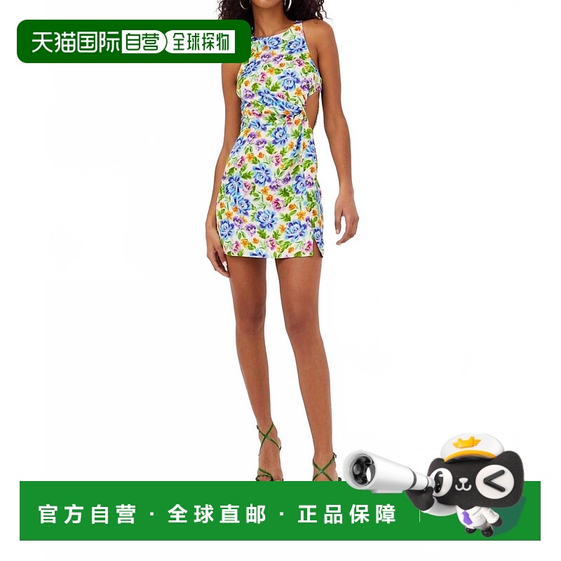 自营for love & lemons露西蓝色迷你连衣裙 美国奥莱直发