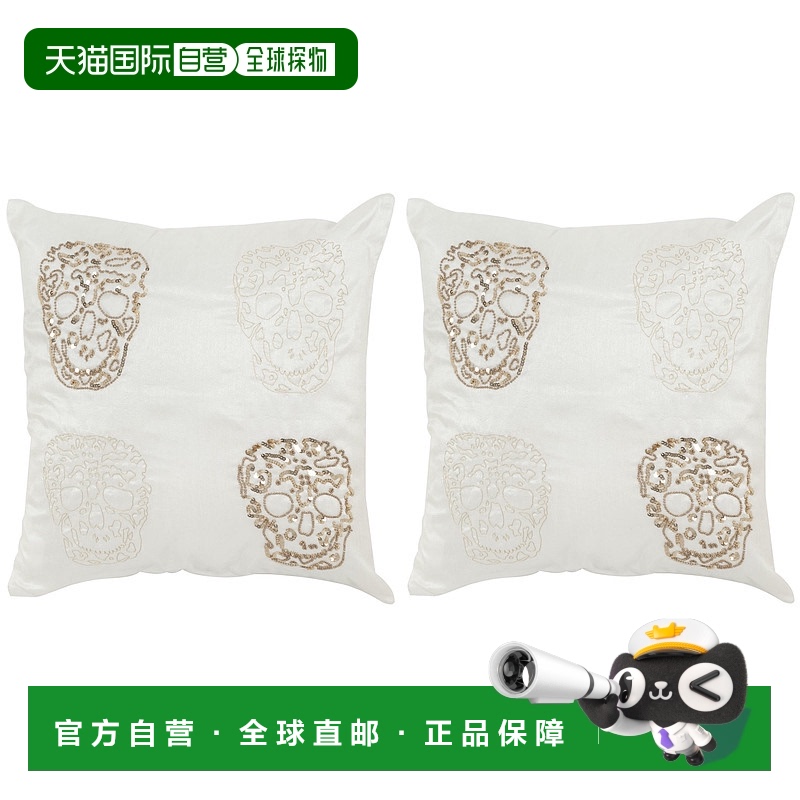 自营 Safavieh Quatre 骷髅枕头 - 金色 美国奥莱直发
