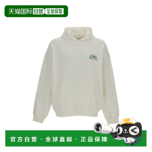 自营lacosteRelaxed Fit Cotton Hoodie with Front Kangaroo Poc