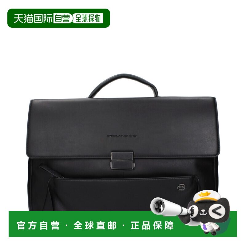 自营Piquadro Leather Business And Laptop Men's Bag - black图片