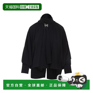 自營max 美國奧萊直發(fā) 黑色 mara高領(lǐng)蝴蝶結(jié)細(xì)節(jié)絲綢襯衫