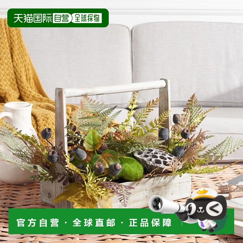 自营 safavieh人造 25 英寸莲花和蕨类植物花盆 - 多 美国奥莱直