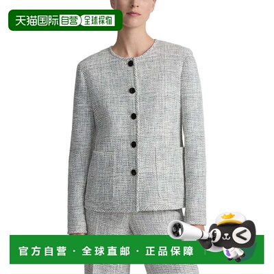 自营Lafayette 148 New York Crewneck Patch Pocket Jacket - wh