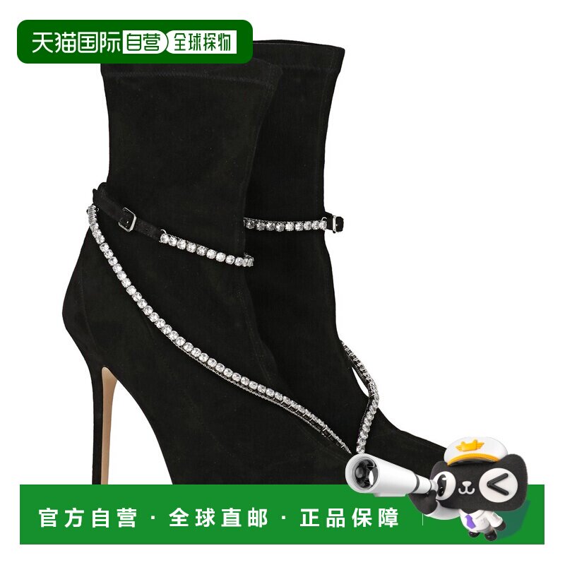 自营Jimmy Choo Talika Str 100 Suede Bootie - black 美国奥莱