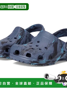自营Crocs Classic 206838-4HQ海军蓝大理石纹洞洞鞋蓝色拖鞋夏季