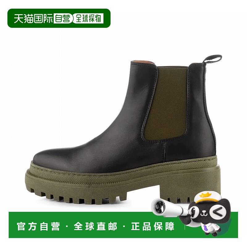 自营shoe the bear女式Iona Chelsea靴子黑色/卡其色-黑色/卡其色