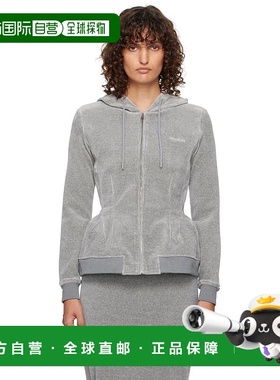 1h可退 【美国直邮】Pushbutton灰色沙漏拉链连帽卫衣 女装 女士