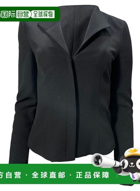 自营 Roland Mouret领黑色羊毛隐藏式闭合运动夹克-黑色 美国奥莱