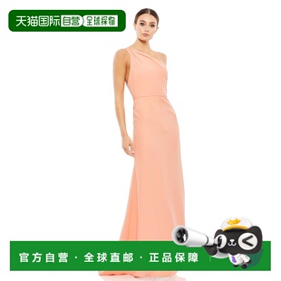 自营 mac duggal一肩平纹针织鱼尾礼服 - 桃色 美国奥莱直发长裙