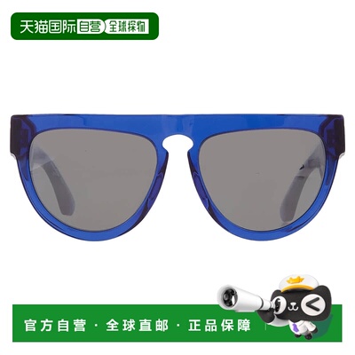 自营Burberry Grey Mirror Silver Irregular Ladies Sunglasses