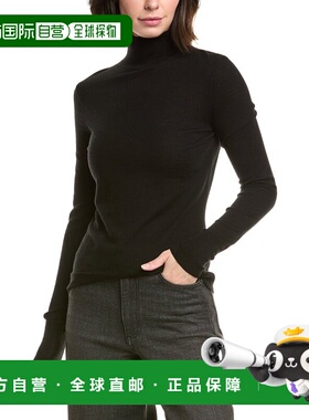 自营FRAME Denim The Slim Turtleneck Wool Sweater - black 美