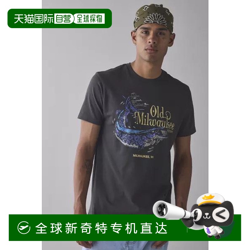 1h可退 【美国直邮】urban outfitters 男士 上装T恤短袖纯棉印花