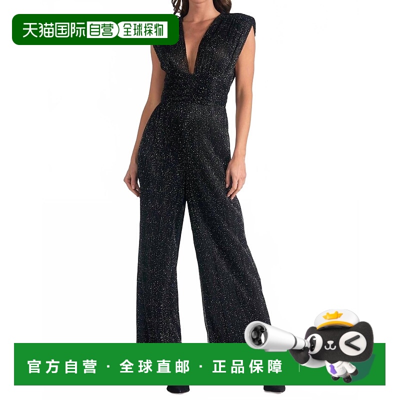 自营elanWomen's Sleeveless Crinkle Jumpsuit In Black 美国奥