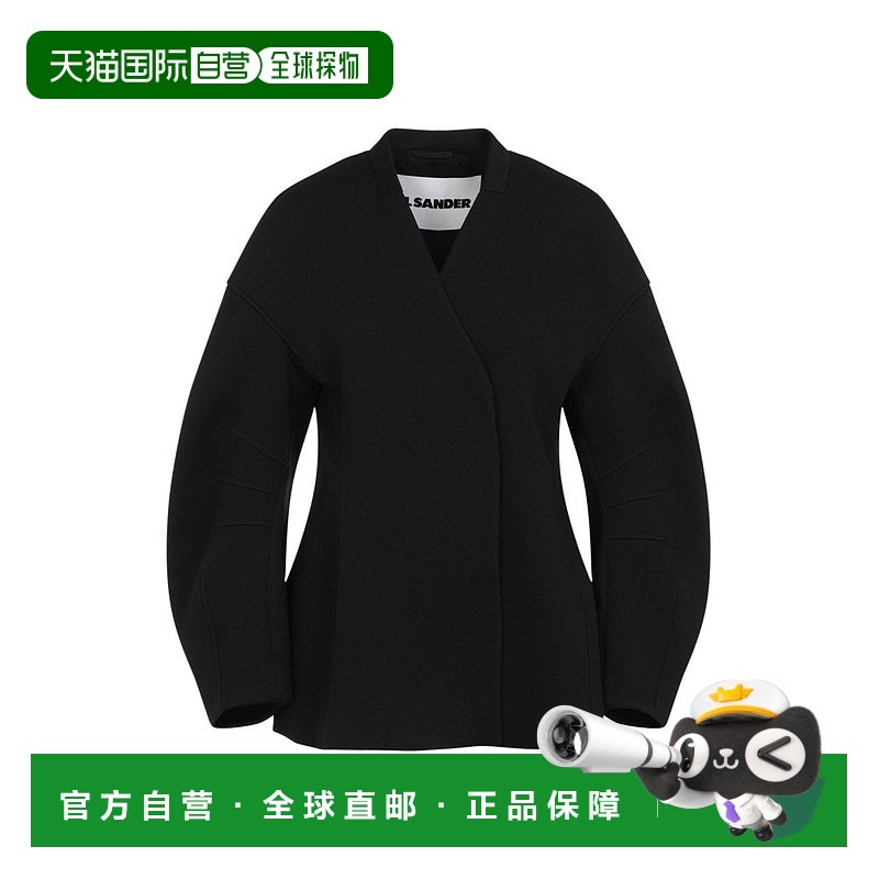自营jil sander黑色裹身设计夹克-黑色 【美国奥莱】直发