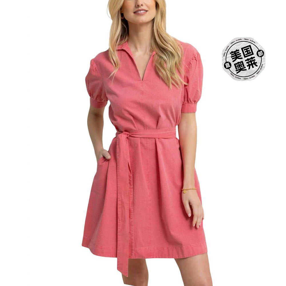 southern tidecalan 水洗泡泡纱连衣裙(山茶花玫瑰粉红) - 山茶