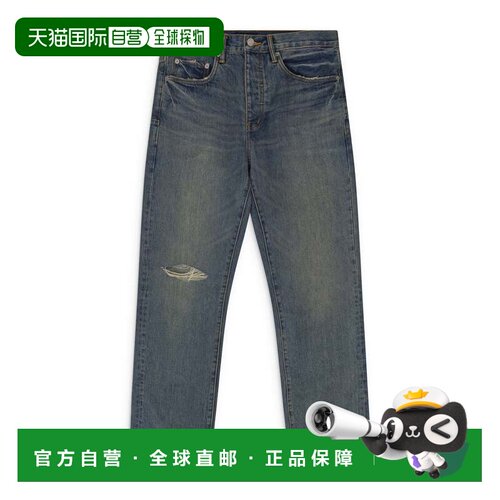 自营purple brand紫色品牌蓝色Hadley复古牛仔裤-蓝色 美国奥莱直