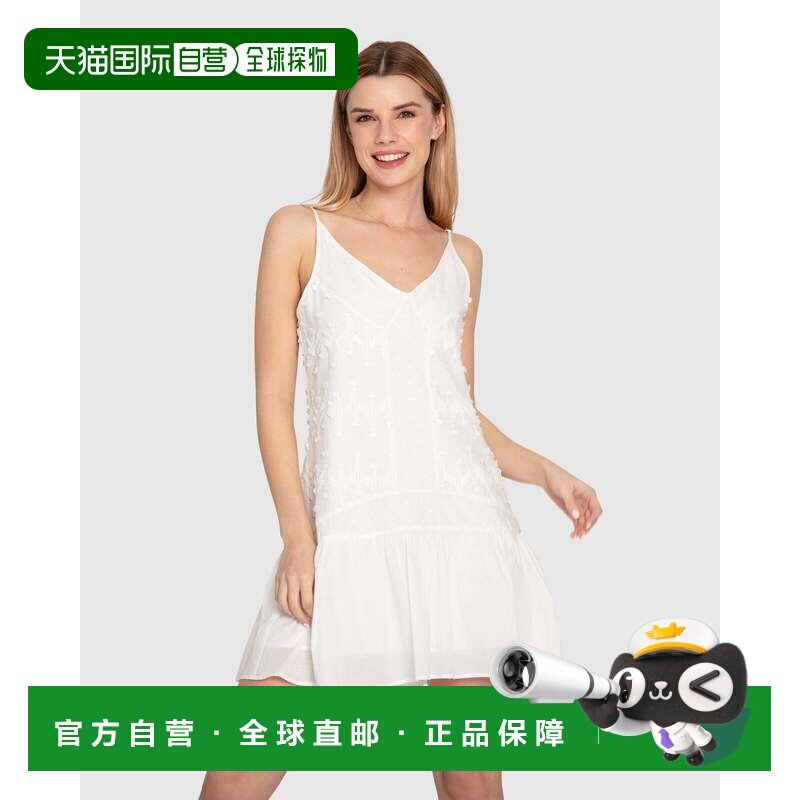 自营belle & bloom阳光明媚的午后刺绣连衣裙-白色 美国奥莱直发