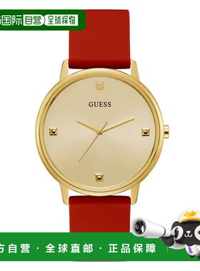 自营guess金色和红色模拟手表 - 银色/海军蓝 美国奥莱直发