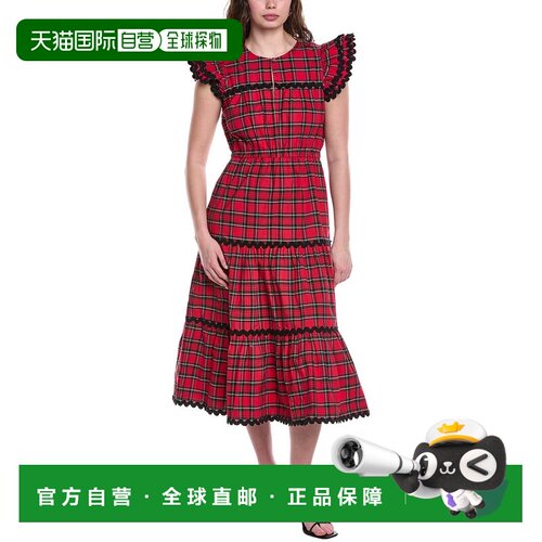 自营Sail to Sable Flutter Sleeve Midi Dress - red 美国奥莱直