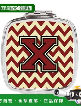 自营 Carolines Treasures CJ1061-XSCM 字母 X 雪佛龙栗色正品