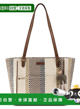 自营the sakMetro Tote - straw - tobacco batik world woven 【