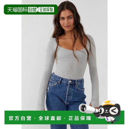 自营Women's Free People Settle In Bodysuit Heather Gray Slee