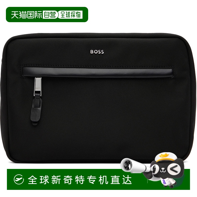 1h可退 香港直邮潮奢 BOSS 波士 男士 黑色手拿包 50548007