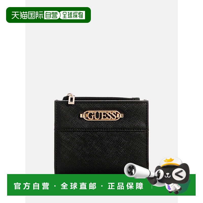 自营guessJayla Snap Wallet - black floral print 美国奥莱直发