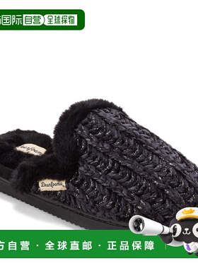 自营Dearfoams Women's Paris Chenille Shaped Tab Scuff Slippe