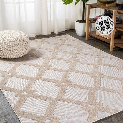 jonathan y Duwun High-Low Pile Ogee Trellis Tone-on-Tone Ind