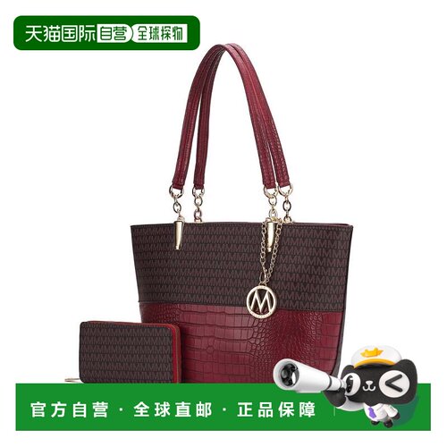 自营mia k collectionSasha Tote Bag with Wallet Vegan Leather